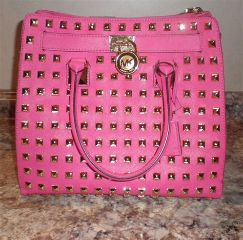 pink studded michael kors purse|michael kors hot pink purse.